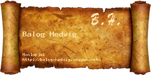Balog Hedvig névjegykártya